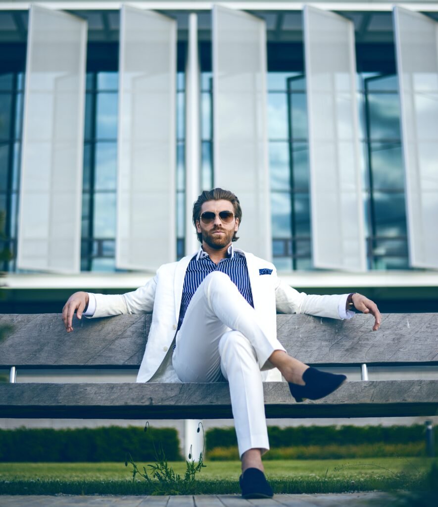 Photo by Rolando Brando: https://www.pexels.com/photo/man-wearing-white-suit-jacket-and-white-pants-2709563/